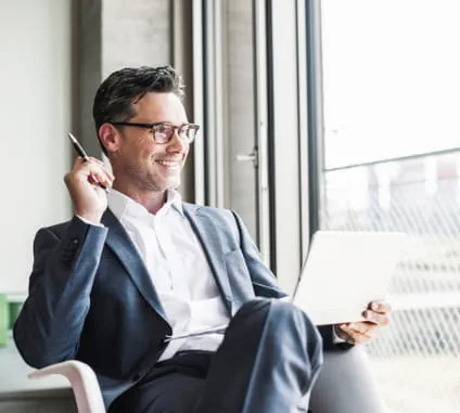 Man making business decisions